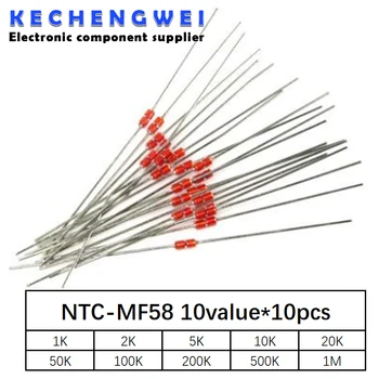 100ks=10value*10pcs NTC Thermistor Odpor Auta NTC-MF58 1K 2K 5K 10 K 20 K 50K 100K 200 TISÍC 500 1M +/-5% 3950B