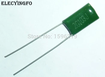 100ks Mylar Fólia Kondenzátor 400V 2G103J 0.01 uF 10nF 2G103 5% Polyester Film kondenzátor