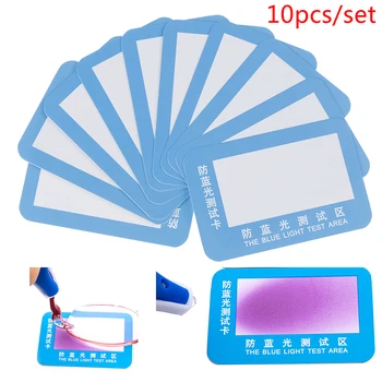 10pc PVC Anti-Modré Svetlo Test Karty Test Ľahké Okuliare UV Test Accessor Karty Blue Light Detection Card Generator Card A Temp