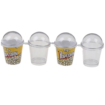 10pcs DIY Charms Plastové Poháre Miniatúrne Roztomilý Mini Cup Dome S Vekom Doll House Popcorn Ice Cream Príslušenstvo Šperky