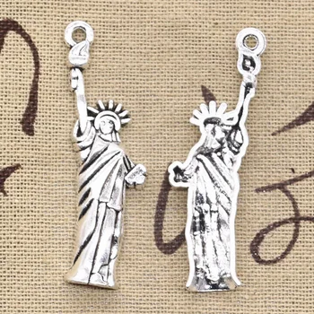 12pcs Charms Socha Slobody v New Yorku 49x14mm Antické Bronzové Striebornej Farbe Á Prívesky, Takže DIY Ručne vyrábané Šperky Tibetskej