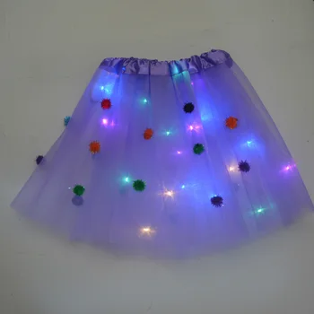1PC Deti, Dievčatá, LED Svetlo Tutu Sukne Pompon Neon Farebné, Svietiace Party Balet Tanečné Šaty Cosplay Svadobné, Vianočné
