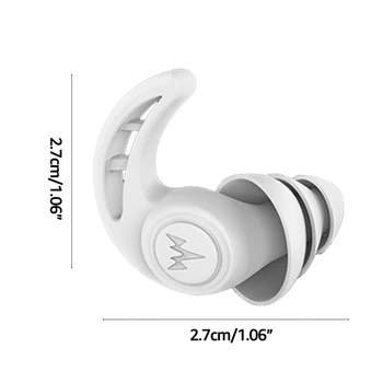 2 ks Pokojnej Zníženie Hluku zátkové chrániče sluchu opakované použitie Chráničov na OCHRANU Flexibilné Silikónové Spánku Potlačením Hluku 3 Vrstvy