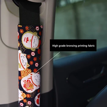 2 Ks Zahustiť JDM štýle Japonskej Ukiyo-e Krátke plyšové Pásov Zahŕňa Auto Ramenný Pásik 1pcs pásov ornament