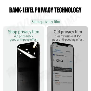 200D Anti-Spy Tvrdeného Skla Pre Apple iPhone 13 12 mini 11 Pro XS Max X XR Screen Protector iphone 6 7 8 Plus 5 SE ochrany Osobných údajov Film