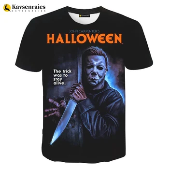 2022 Halloween Michael Myers 3D Vytlačené T-shirt Muži, Ženy, Deti Móda Bežné Tričko Horor Série Streetwear Krátky Rukáv