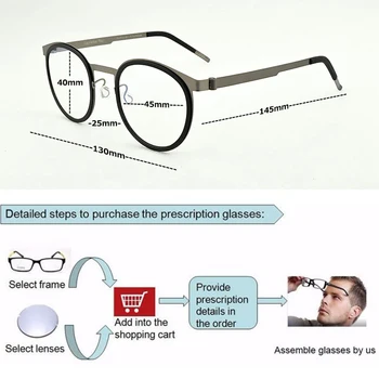 2023 módnej značky okuliare Žien kolo titánové okuliare, rám mužov optické okuliare, rám ženy rámy a Mužov 9704