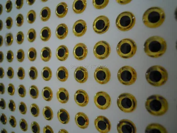 3,5 mm Zlaté 3D Holografické Rybárske Lure Oči Flytying Remesiel Prípravky Bábiky 480pcs/veľa
