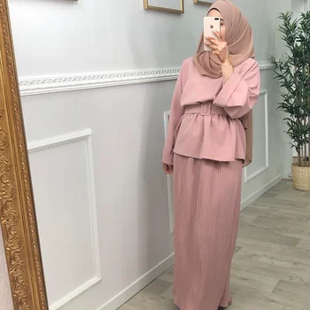 3 Kusy Dubaj Abaya Turecký Hidžáb Moslimské Oblečenie Žien Kaftan Islamské Oblečenie Grote Maten Dames Kleding Ensemble Femme Musulmane