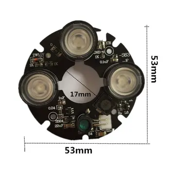 3 pole IR led Bodové Svetlo Infračervené 3x IR LED rada pre CCTV kamery na nočné videnie (53 mm priemer)