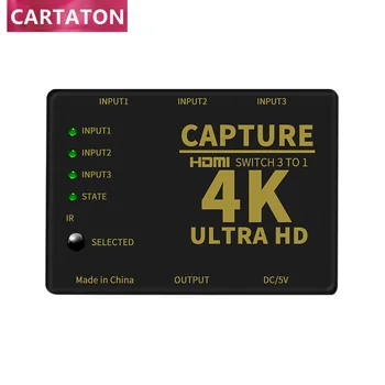3 Port HDMI Audio Video capture karty HDMI Prepínač Box 3 v 1 výstup HDMI zachytiť kartu