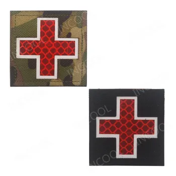 3D Medic Červeného Kríža Patch Reflexné EMT IČ Opráv Vojenskej Taktickej Patch Gumy Biker Upevnenia PVC Svietiť V Tme Odznaky