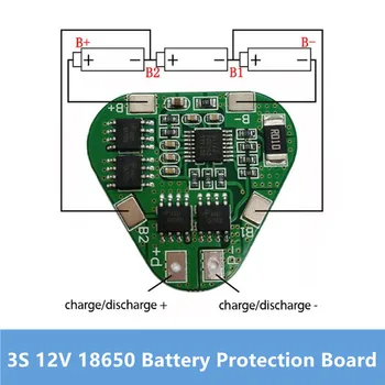 3S 12V 18650 Lítiové Batérie, Ochrana Rada 11.1 V 12,6 V preplatok viac-absolutórium chrániť 8A 3 Článková Pack Li-ion BMS PCM PCB