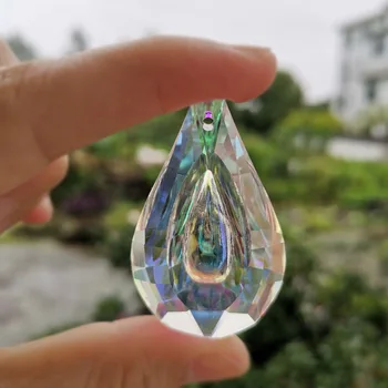 5 ks 38 mm Rainbow Crystal Prism Visí Suncatcher Prívesok Luster Časti vinuté Perly Reťazca Príslušenstvo Domov Svadobné Dekorácie