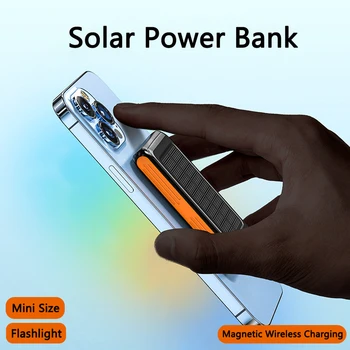 5000mAh Magnetické Qi Bezdrôtová Nabíjačka Power Banky pre iPhone 13 12 Pro Solar Powerbank Prenosná Externá Nabíjačka Batérií Powerbank