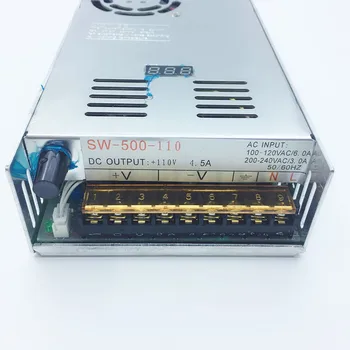 500W 0~110vdc 4.5 vypínania napájanie AC Na DC SMPS Pre Elektroniku, Led Pásky Displej Digitálny napätie nastaviteľné 0-110Vdc