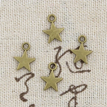 50pcs Charms Star 11x8mm Starožitné Čo Prívesok nosenie,Ročník Tibetskej Bronzová Strieborná farba,DIY Ručne vyrábané Šperky