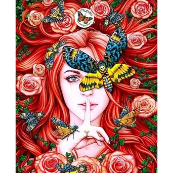 5D DIY Diamond Maľovanie Mora, motýľ, rose, ryšavka dievča Plné Vŕtanie Výšivky Cross Stitch Mozaiky Plavidlá Súpravy Domova Darček
