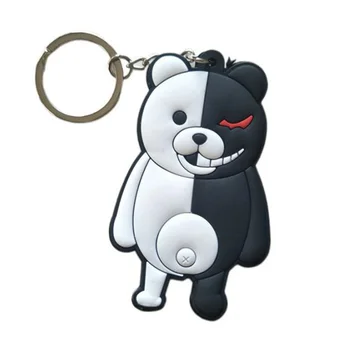 Anime Danganronpa Monokuma Keychain Obojstranný Mäkké PVC Lepidlo Obrázok Keychain Keyring Cartoon prívesok na Šperky Cosplay Prop