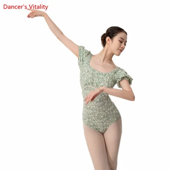Balet Tanečné Šaty pre Ženy, Joga Tréning Tela Vyhovovali Gymnastika Umenie Vyšetrenie Jedného kusu Bublina Rukávy Obleky pre Dievča