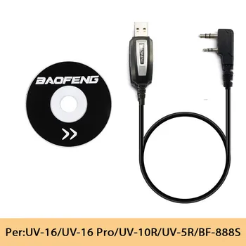 BaoFeng Pôvodné Programovanie USB Kábel pre BAOFENG UV-16R Pro Walkie Talkie pre UV5R/UV10R/UV16R/888S S CD Ovládač