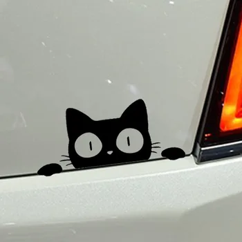 Cartoon Pet Auto Nálepky Peeping Mačka Osobnosti Vinyl Odtlačkový karosérie Okenné Dekorácie Reflexné 14*6.2 cm