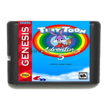 Drobné Toon Dobrodružstvo 3 16 bit MD Hra Karty Pre Sega 16bit Hra, Hráč
