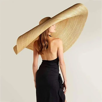Elegantný prírodný veľký slamený klobúk so širokou krempou Kentucky Derby žien klobúk pásky dievča leta opaľovací krém pláž hat Dropshipping 25 CM