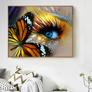 Evershine 5D DIY Diamond Maľovanie Očí Diamond Výšivka Animal Butterfly Cross Stitch Kamienkami Obrázky Remeslá Darček