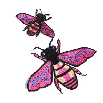 Fialová včiel medonosných Žehlička na Patch Bee Nášivka Výšivky Šitie Odevov Odznaky Veľký Záplaty pre Bundy DIY Dekorácie pre Džínsy