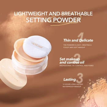 IMAGIC 3-Farby Loose Powder Hladký Olej-Kontrola Tvár make-up Nepremokavé Prirodzený Matný dlhodobé Nastavenie Ženy Beauty Kozmetiky