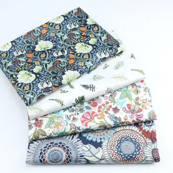 Japonský retro kvet Bavlna Twill Textílie Diy Patchwork Deka Baby Šaty Handričkou posteľná bielizeň Deka List Vankúš Dekor Tissus
