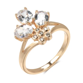 Kinel Nové Prírodné Zirkón Koruny Krúžok pre Ženy 585 Rose Gold Color Jemné Etnických Nevesta Krúžok Vintage Svadba Šperky Crystal Darček