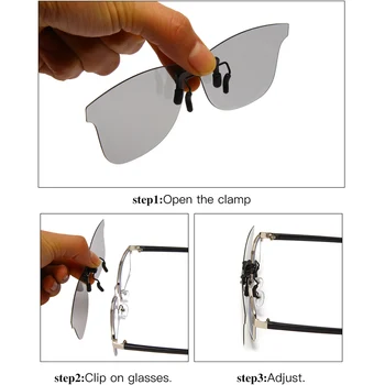 Klasické Polarizované Klip Na Okuliare Muži Ženy Námestie Zrkadlo Slnečné Okuliare Flip Up Objektív Jazdy Okuliare Na Nočné Videnie Okuliare