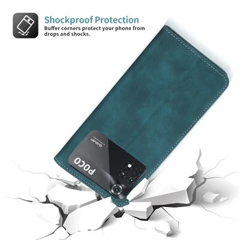 Kožené puzdro Pre Xiao Poco X4 Pro NFC 5G X4Pro Flip Cover Mi Poco X 4 Pro Telefón Tašky Magnetické Karty Držiteľa Knihy Štýl Peňaženky