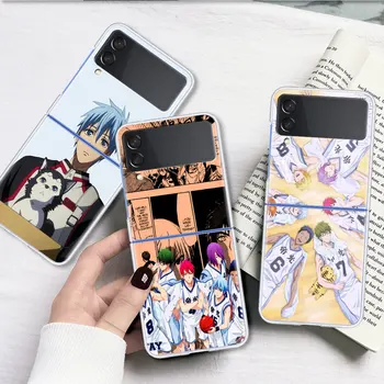 Kuroko No Kôš Anime obal Pre Samsung Galaxy Z Flip 4 5G Transparentné Pevný Mobilný Telefón Kryt ZFlip Jasné PC Luxusné Shell Coque