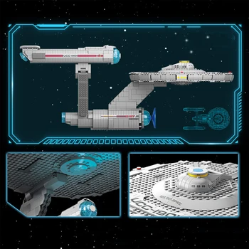 MOC Star Treky Loď U. S. S Enterprise NCC-1701-D Cruiser Stavebné kamene, Tehly Montáž Stavebnice pre Dospelých