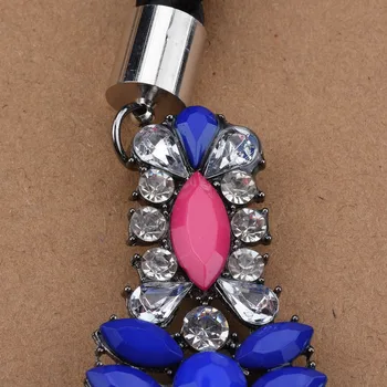 Modré Crystal Vyhlásenie Náhrdelník Pre Ženy, Etnické Veľké Golier Drahokamu Maxi Veľký Choker Náhrdelník Svadobné Šperky