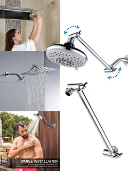 Mosadz Sprcha Predĺženie Tyče sprcha bar Nastaviteľný Oblúk Sprchové Rameno Držiaka Ozubeným sprcha hlavu kúpeľňa extender pre Kúpeľňa
