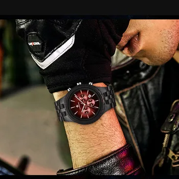 Muži Hodinky pánske Dreva Muž náramkové hodinky Quartz Svetelný Mužské Hodinky Chronograf Osobné Vlastné Logo Vyrezávané Sledovať Relogio