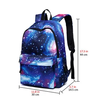 Muži Plátno Školy Laptop Backpack Galaxy Star Vesmír, Priestor USB Nabíjanie pre Dospievajúcich Chlapcov Študent Dievčatá Tašky Cestovné Mochila