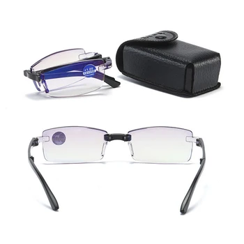 Móda skladacie okuliare na čítanie mužov a žien transparentné objektív pol okuliare na čítanie rám 1.0 1.5 2.0 2.5 3.0 3.5 4.0 Čitateľa
