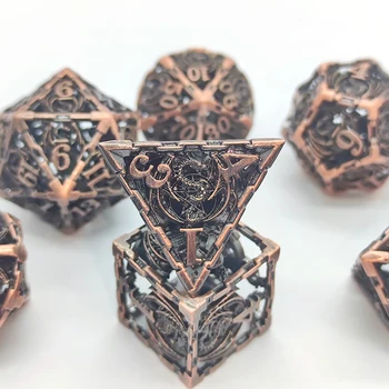 New metal duté dragon kocky, D20 kocky, D&D kocky kocky, RPG dice set, DND polyhedral kocky.