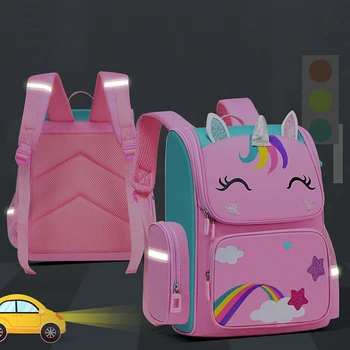 Nové 1-5 Ročníka Základnej Školy Študenti Batoh Pre Dievčatá 3D animovaný Jednorožec Školské tašky Deti Roztomilý Rainbow Mochila Lech