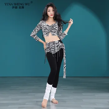 Nové Brušný Tanec Tanec Elegantné Ženy Praxi Oblečenie Orientálne Tanečné Oblečenie Leopard Tlač Výkon Oblečenie Oblek Nohavice