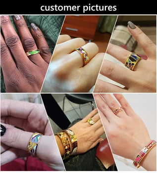Nové Jemné Farby Design Pattern Zlata-farebná Otvorenie Smalt Náramok pre Ženy Nehrdzavejúcej Ocele Bangles Etnických Šperky