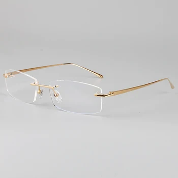 Nové Modely Podnikania Okuliare čistého titánu muž bez obrúčok Okuliare rám ľahký recept RXable 6379 veľkosť 55-17-140