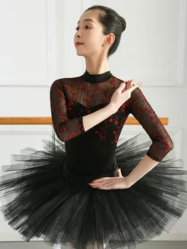 Nový Malý Stánok Golier Hviezdna Výšivky Balet Praxi Oblečenie Dospelé Samice Tanečné Oblečenie Telocvični Oblečenie baletné šaty