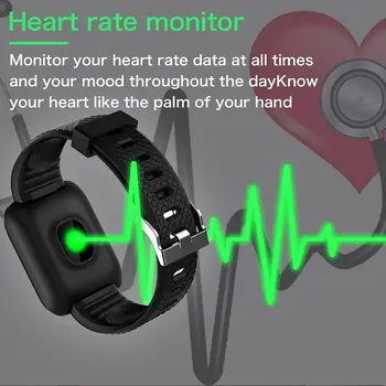 Oaoyeer Smart Hodinky Muži Ženy 116 Plus Krvný Tlak Monitor Nepremokavé Tracker Náramok Srdcovej frekvencie Smartwatch Pre Android IOS