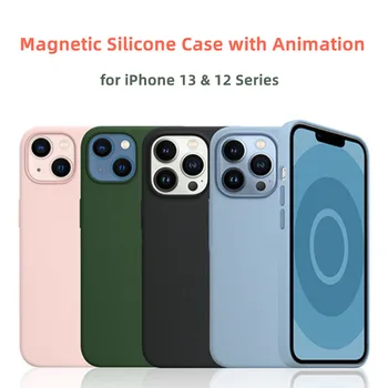 Originálny Apple Magsafe Kvapalné Silikónové Magnetické puzdro Pre iPhone 12 13 Pro Max 13 Mini Prípadoch Bezdrôtové Nabíjanie Plnú Ochranu Kryt